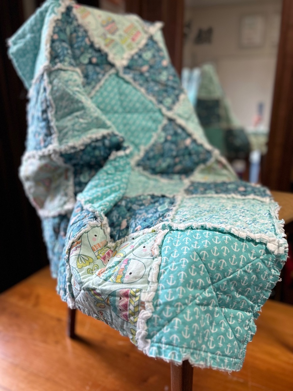 Handmade Lake Themed Crib Blanket